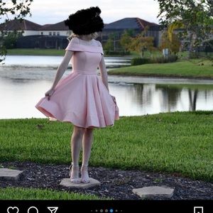 Peach colored dress purchased at Camille La Vie worn once excellent condition